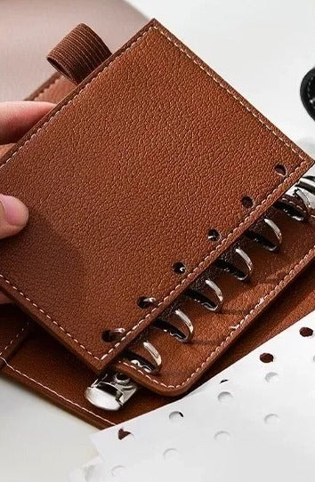 A7 PU Leather 6-Ring Planner & Cash Envelope Organiser