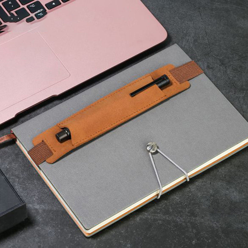 Elegant PU Leather Elastic Pen Holder – Detachable Sleeve Pouch for Notebooks
