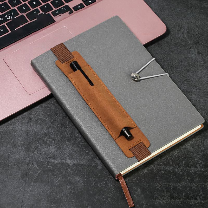 Elegant PU Leather Elastic Pen Holder – Detachable Sleeve Pouch for Notebooks