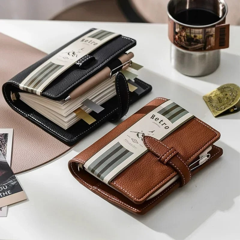 A7 PU Leather 6-Ring Planner & Cash Envelope Organiser