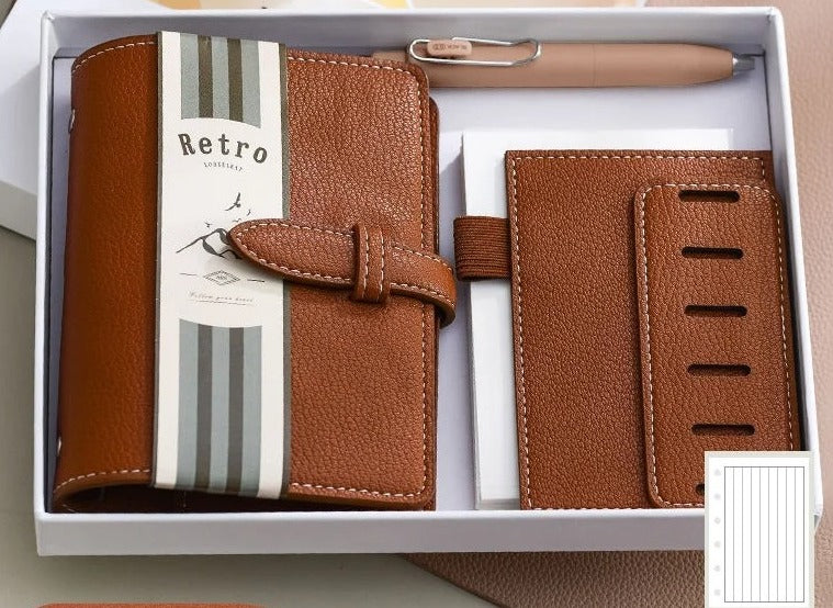 A7 PU Leather 6-Ring Planner & Cash Envelope Organiser