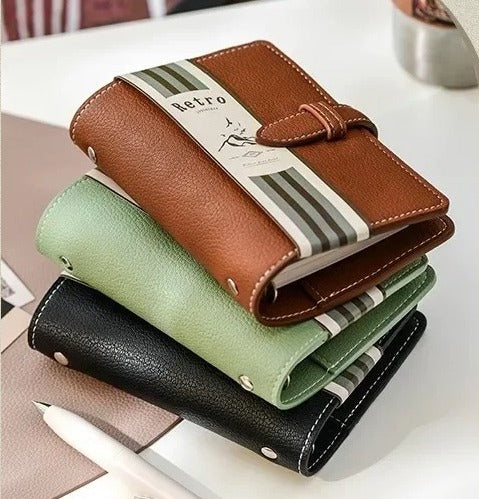 A7 PU Leather 6-Ring Planner & Cash Envelope Organiser