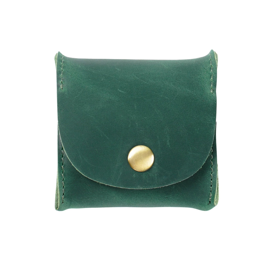 Vintage Leather Snap Wallet – Mini Coin Purse & Key Holder