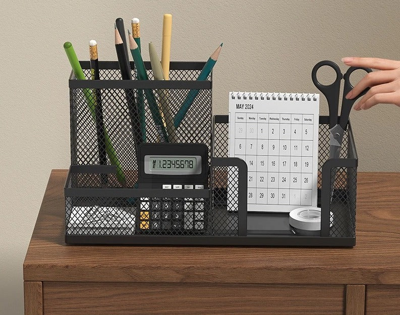 Mesh 3 Compartment Desk Organiser
