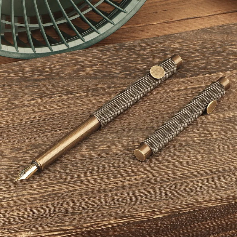 Vintage Brass Pocket Fountain Pen – 0.5mm