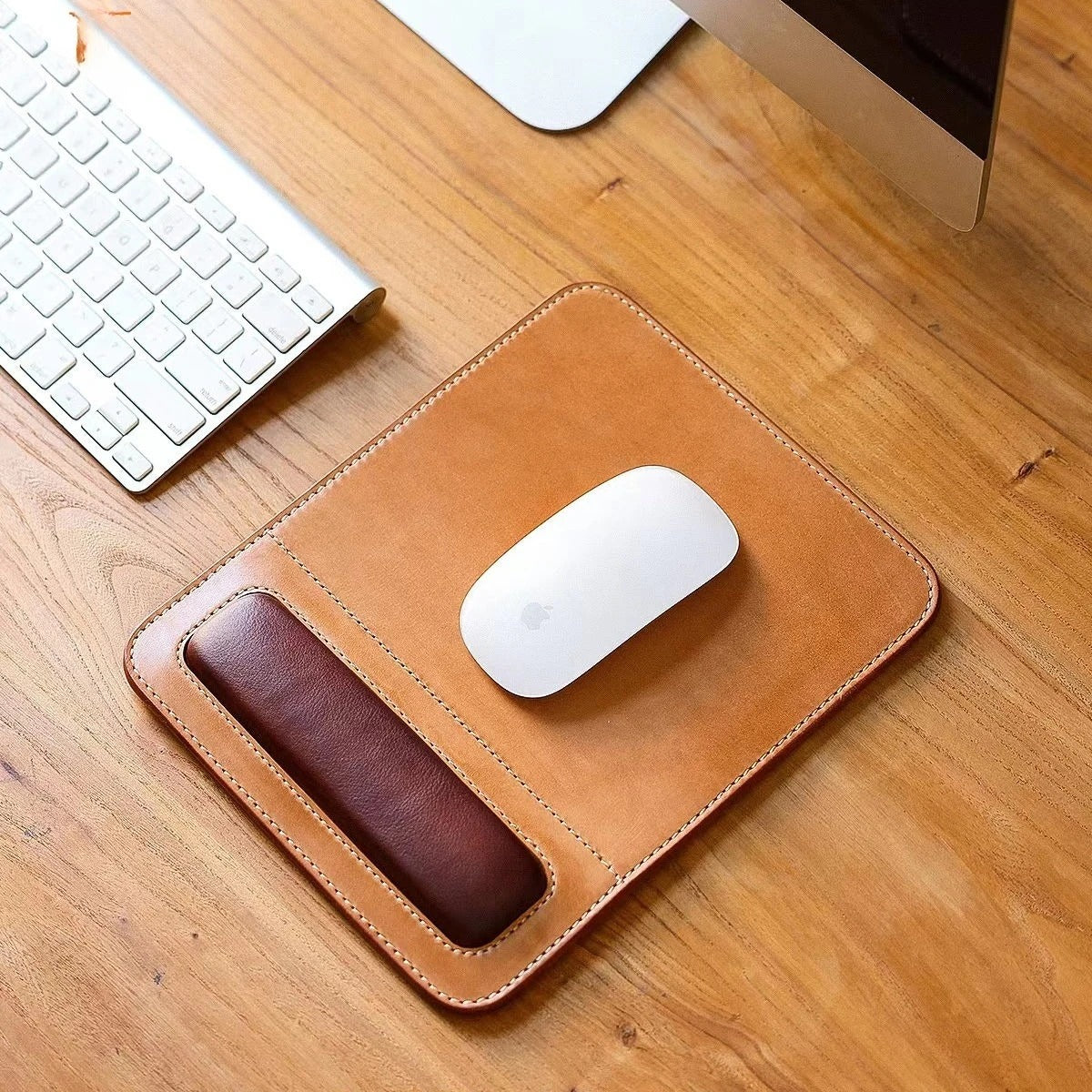 Retro PU Leather Mouse Pad