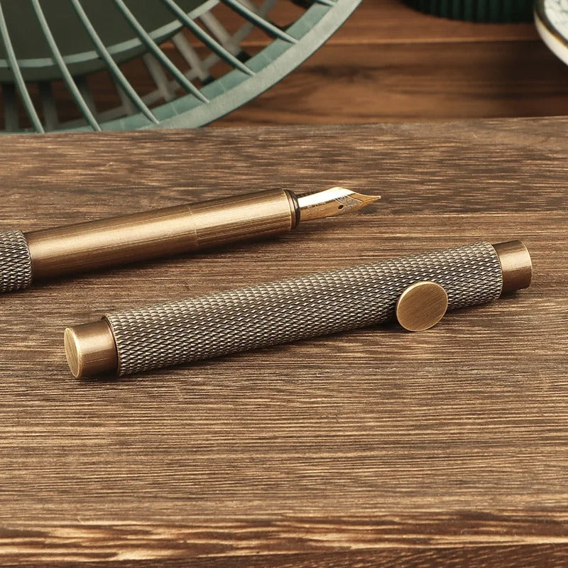 Vintage Brass Pocket Fountain Pen – 0.5mm