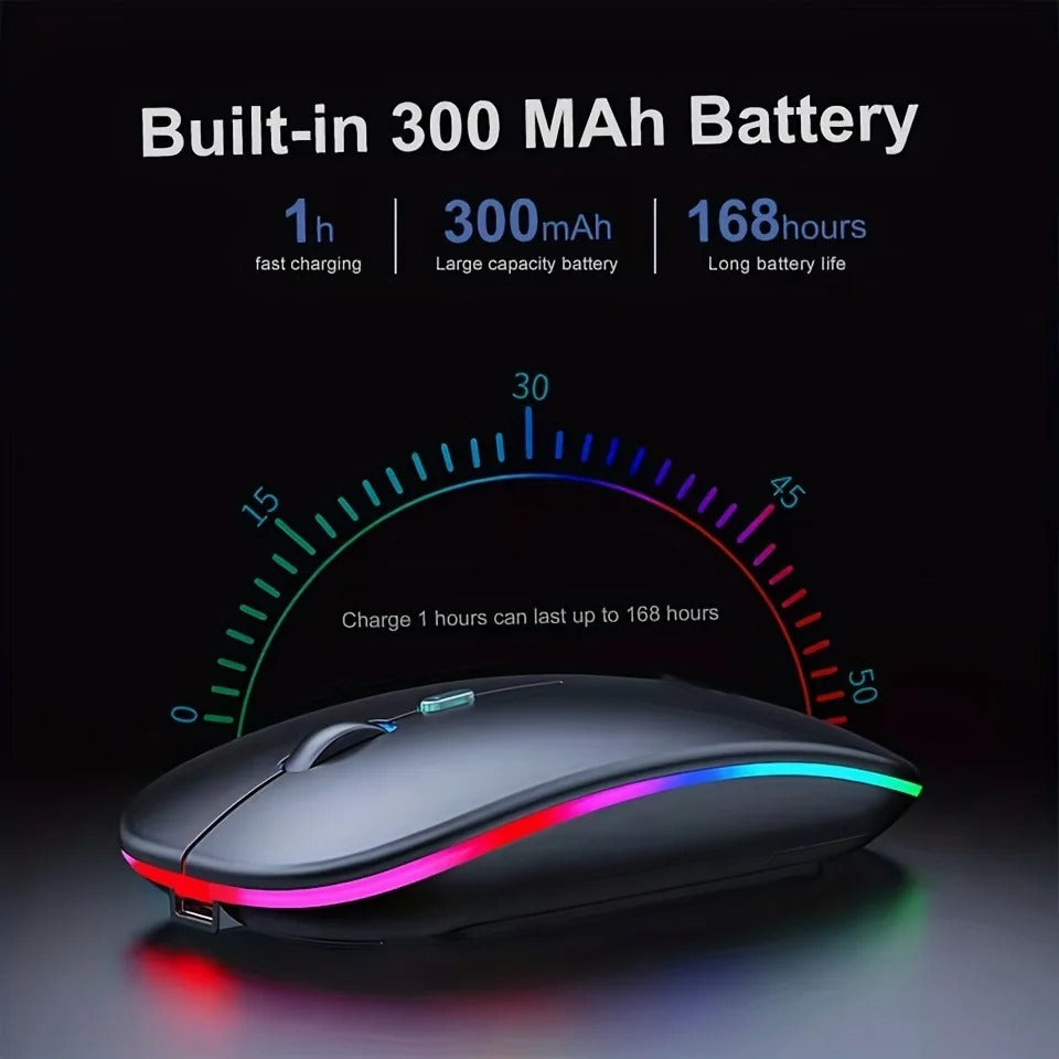Wireless Rechargeable Gaming Mouse – Bluetooth with LED Backlight
