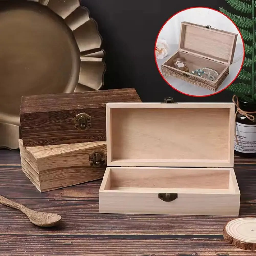 Retro Wooden Clamshell Storage Box – Timeless Elegance for Keepsakes & Decor