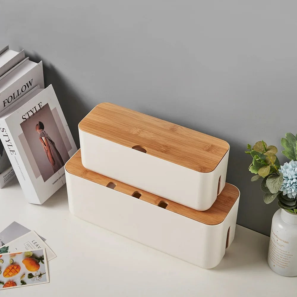 Bamboo Cable Management Box