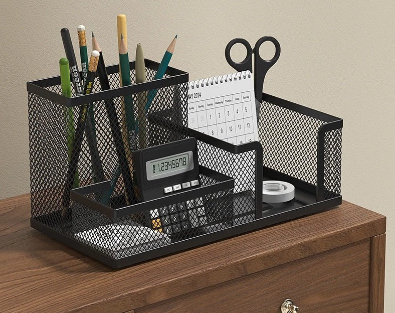 Mesh 3 Compartment Desk Organiser