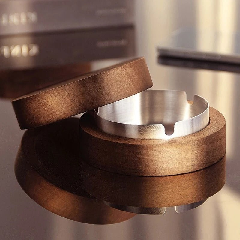 Walnut Wood Covered Ashtray