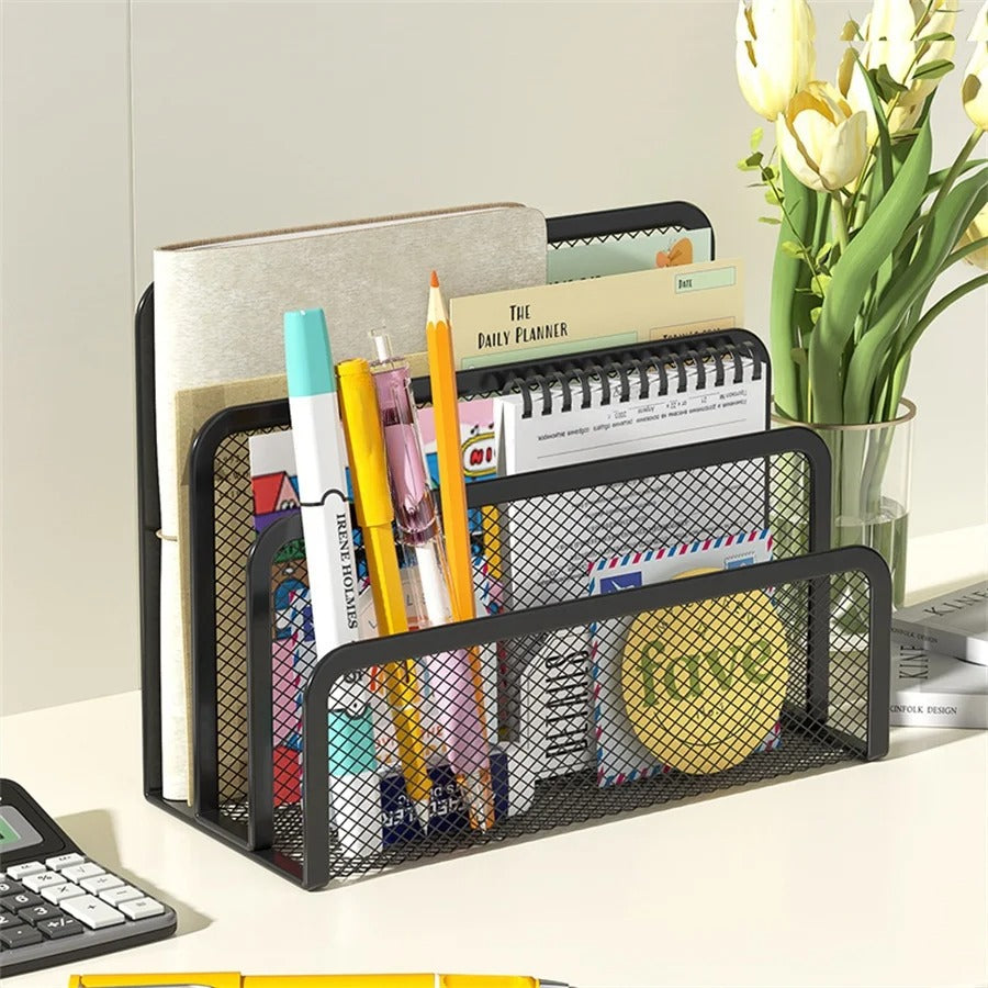 Three Layer Landscape Mesh Desk Organiser