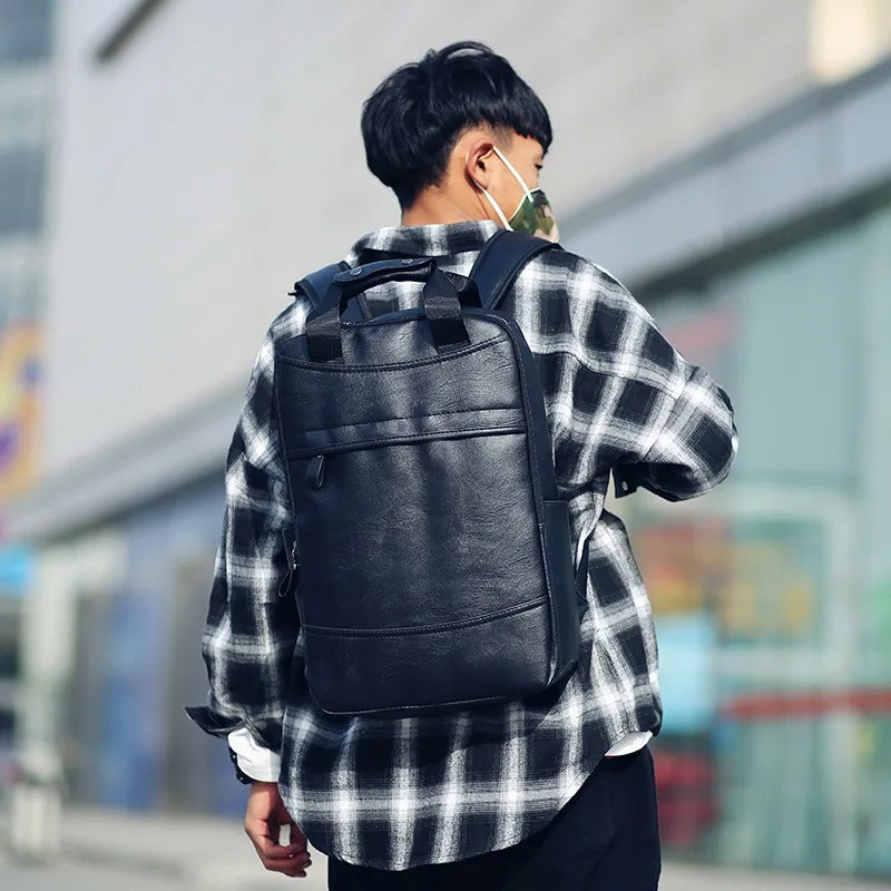 Vintage Waterproof PU Leather Backpack