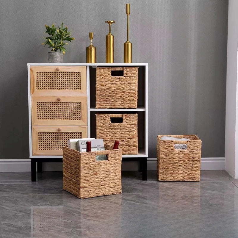 Handwoven Water Hyacinth Square Storage Box