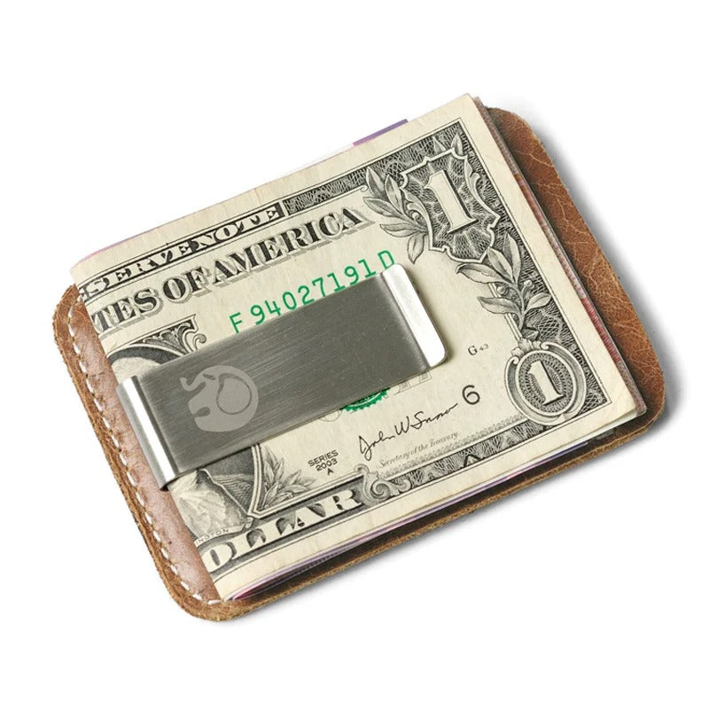 Minimalist Slim Genuine Leather Money Clip Wallet