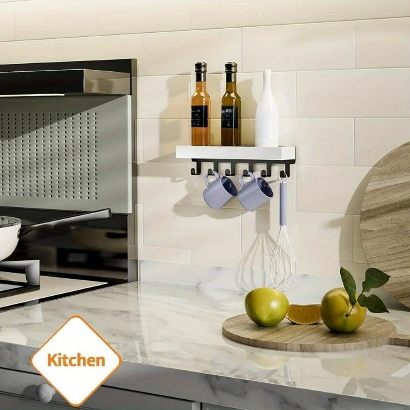 Elegant Rustic Wooden Key Holder with Storage Tray