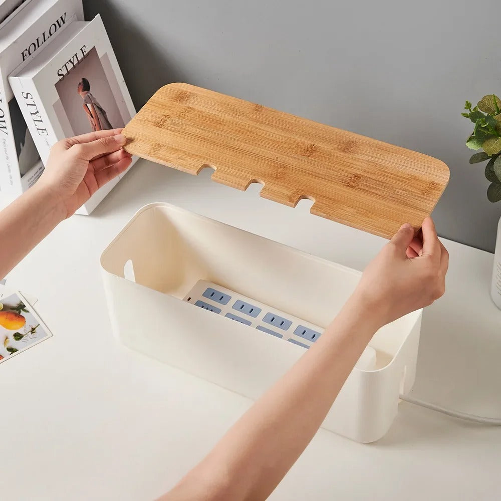 Bamboo Cable Management Box