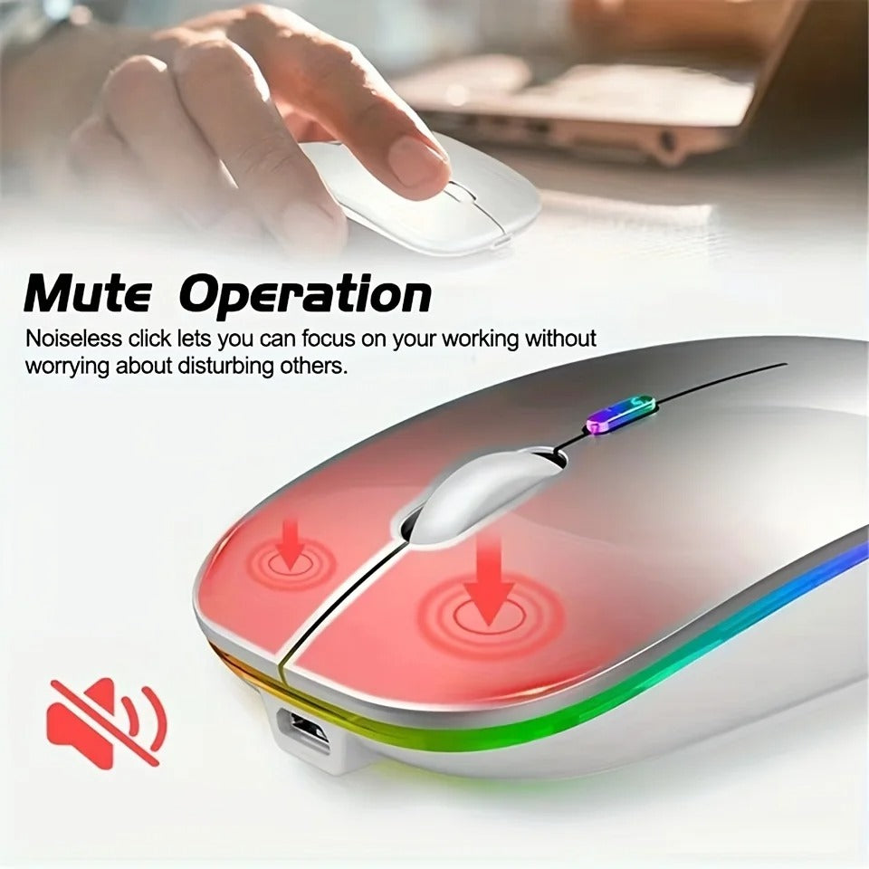 Wireless Rechargeable Gaming Mouse – Bluetooth with LED Backlight