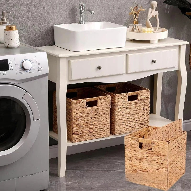 Handwoven Water Hyacinth Square Storage Box