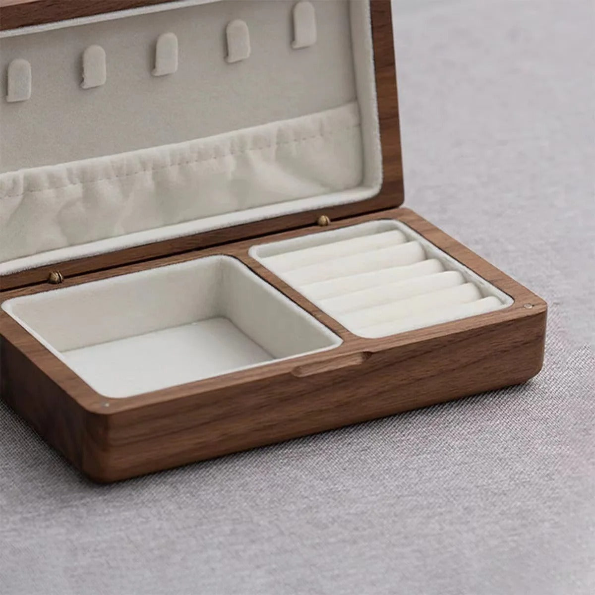 Elegant Wooden Ring and Earring Holder