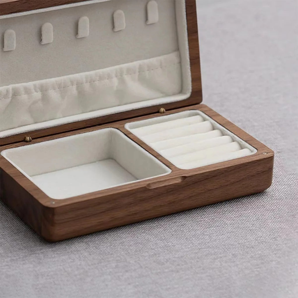 Elegant Wooden Ring and Earring Holder