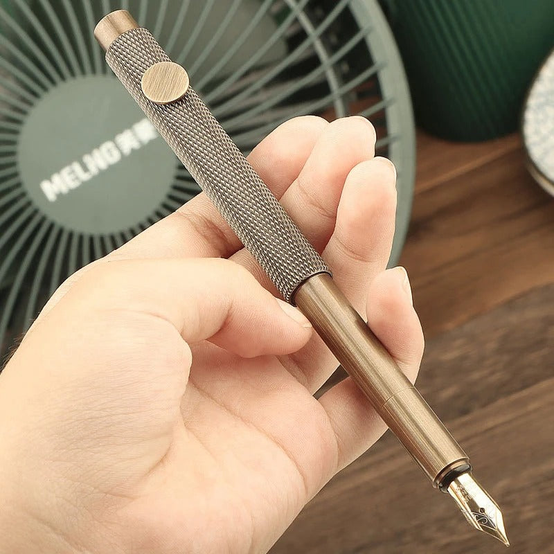 Vintage Brass Pocket Fountain Pen – 0.5mm
