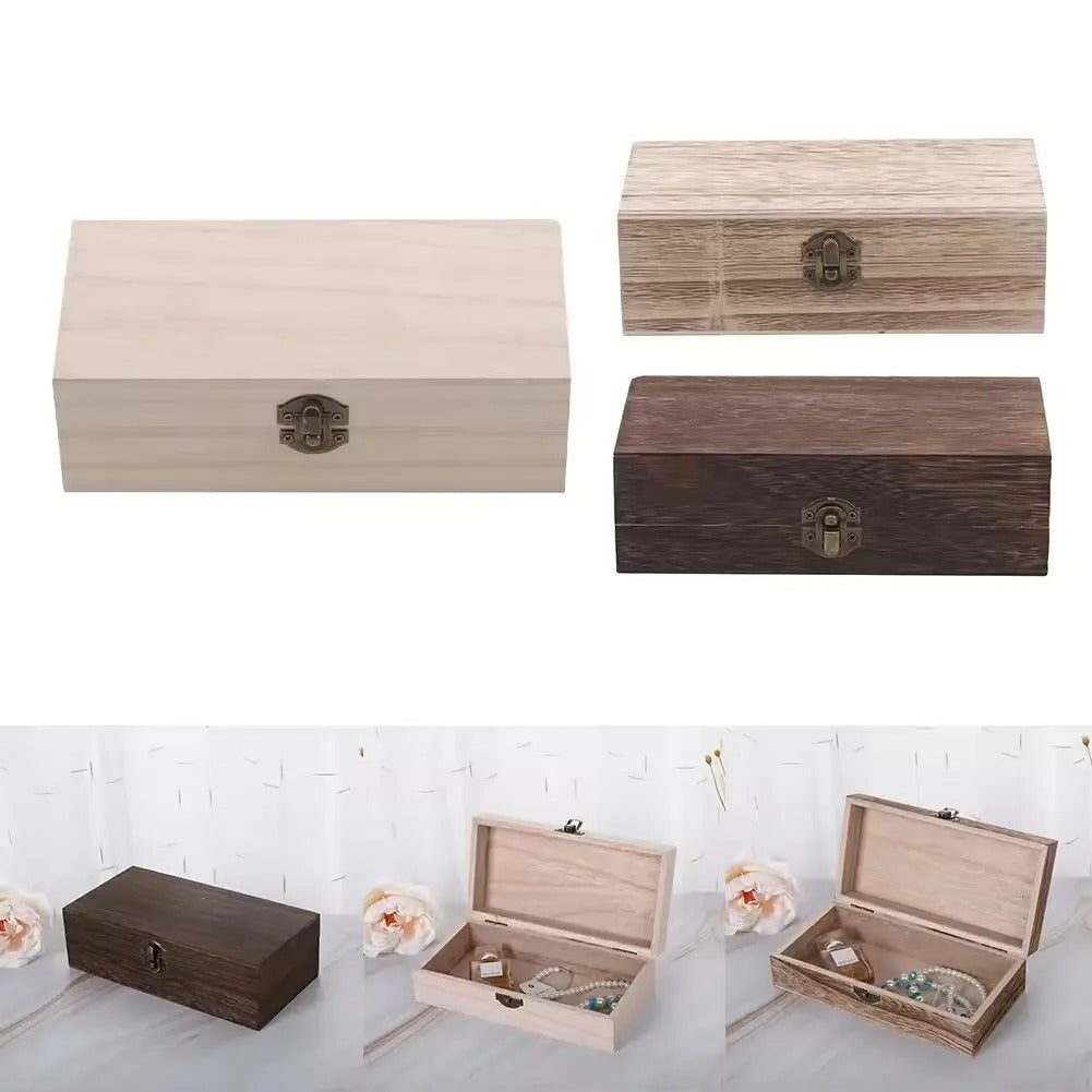 Retro Wooden Clamshell Storage Box – Timeless Elegance for Keepsakes & Decor