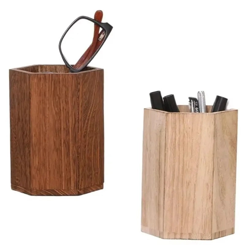 Wooden Desktop Pen Holder