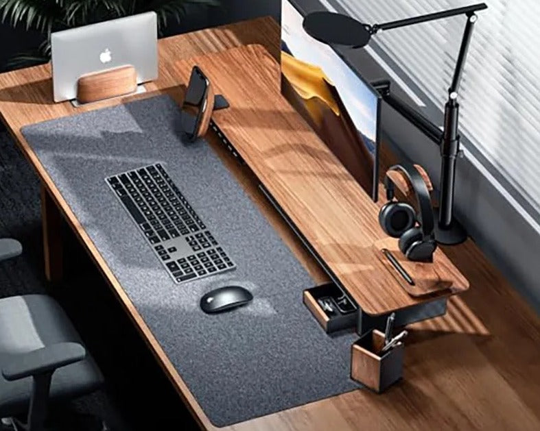 Walnut Wood Desktop Drawer & Pen Holder