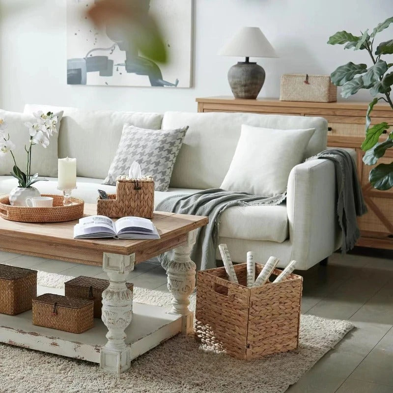 Handwoven Water Hyacinth Square Storage Box