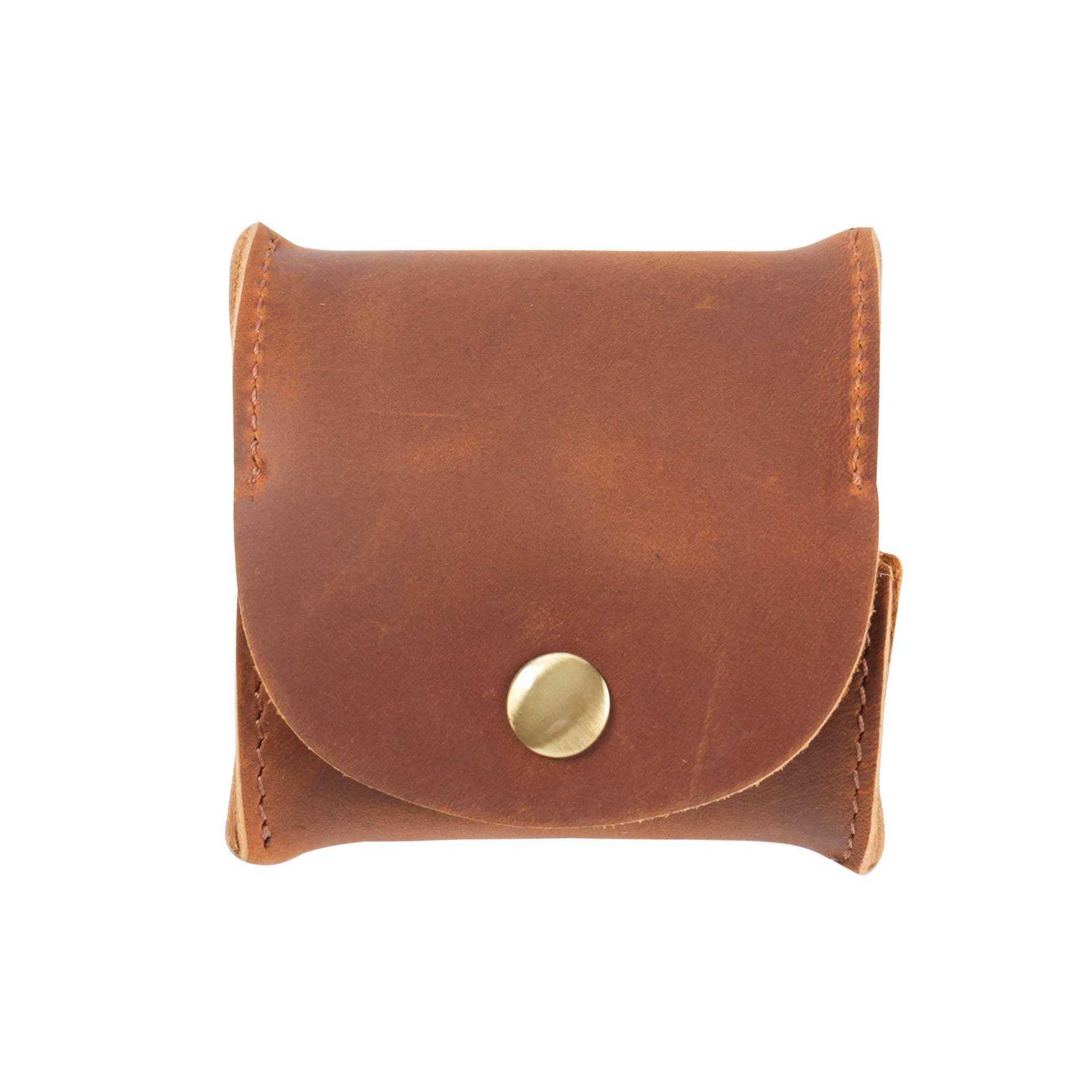 Vintage Leather Snap Wallet – Mini Coin Purse & Key Holder