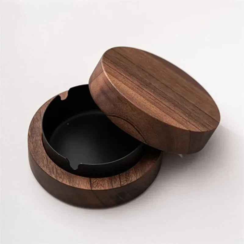Walnut Wood Covered Ashtray