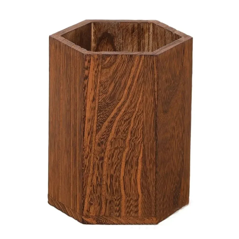 Wooden Desktop Pen Holder