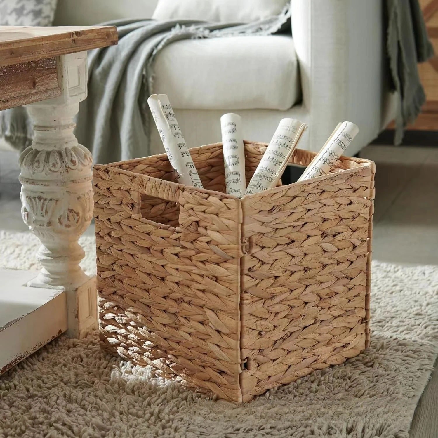 Handwoven Water Hyacinth Square Storage Box