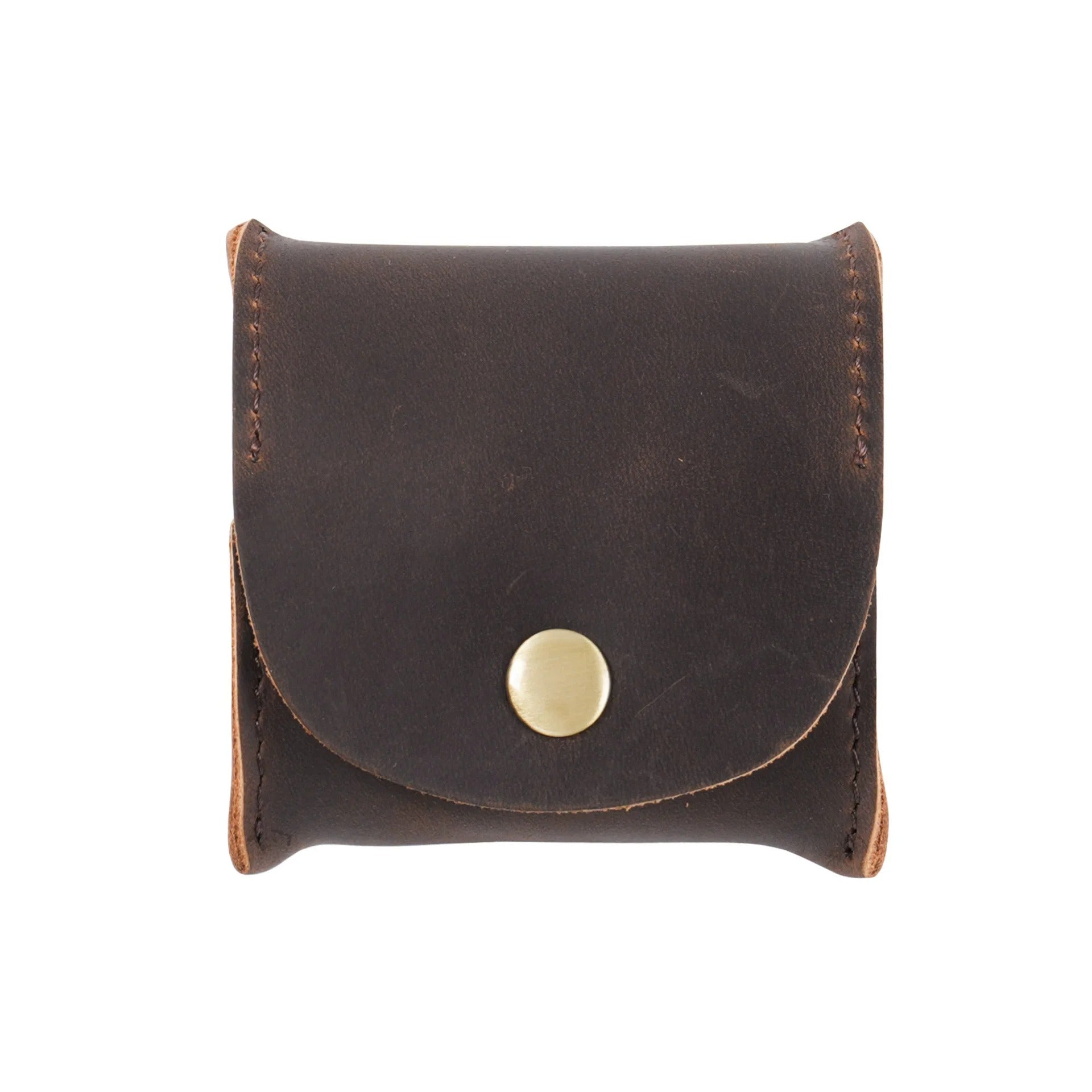 Vintage Leather Snap Wallet – Mini Coin Purse & Key Holder