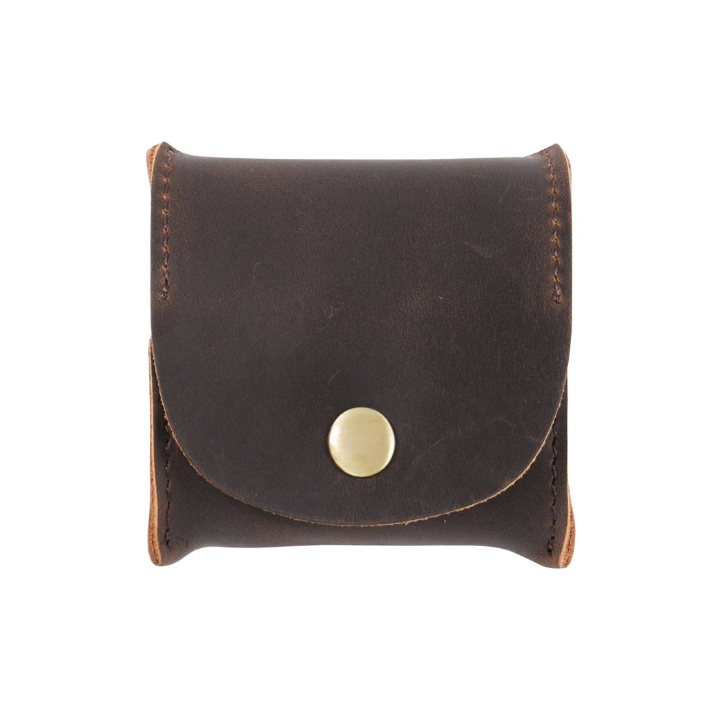 Vintage Leather Snap Wallet – Mini Coin Purse & Key Holder