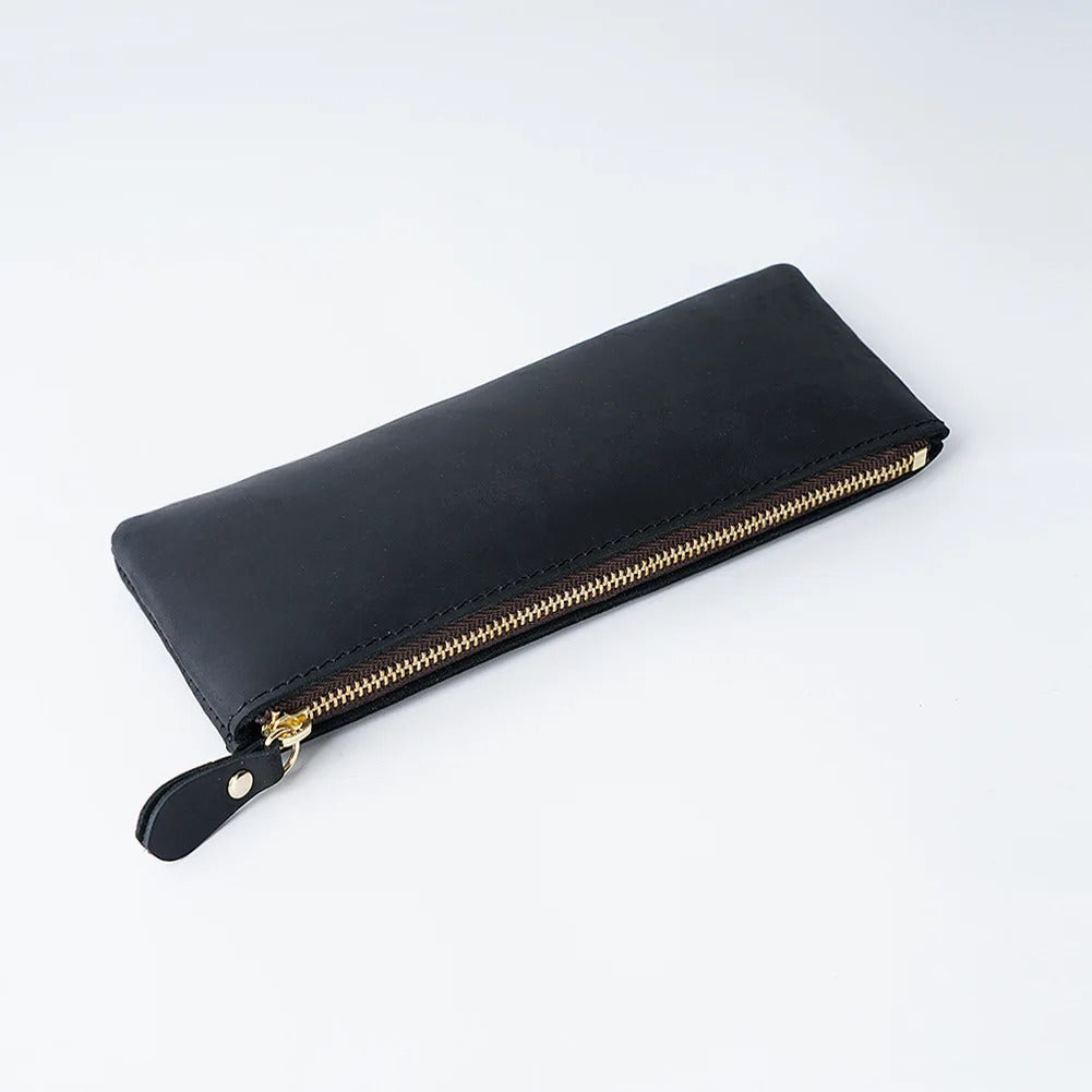 Genuine Leather Multi-Functional Zipper Pencil Case