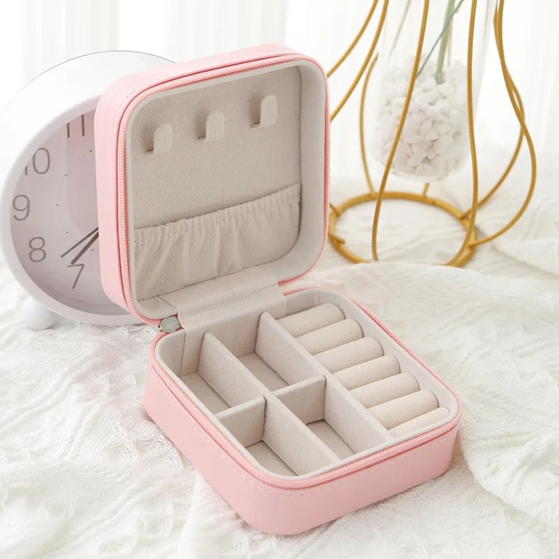 Compact Leather jewellery Storage Case